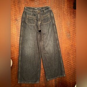 Old Navy Wide-Leg Dark Denim Jeans size 6 EUC